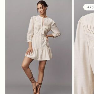 *NWT* PAIGE Fiume Linen Blend Tiered Mini Dress, size M